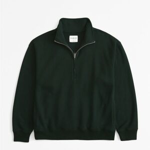 Abercrombie & Fitch Half Zip Pullover Sweatshirt Dark Green M